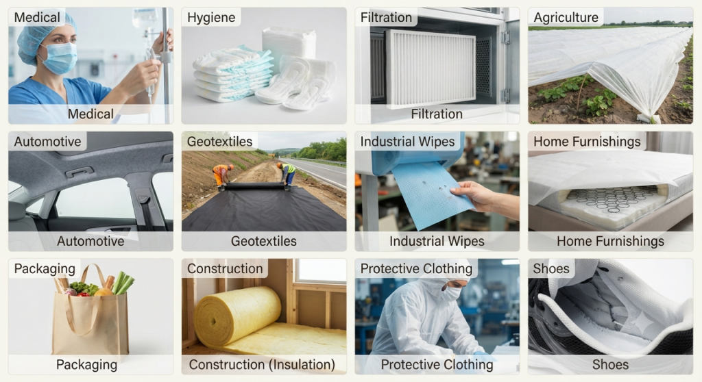 Uses of non-woven fabrics