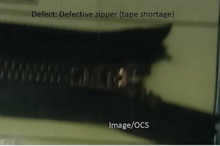 Defective zipper Defective zipper