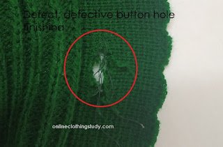 defective button hole defective button hole
