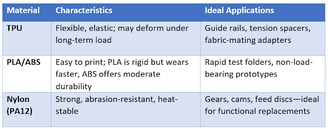 Ideal materials for sewing components