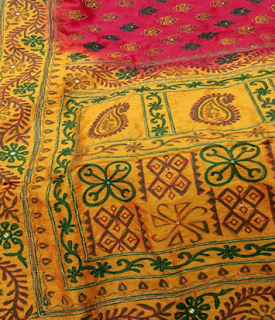Gujarati aari work saree