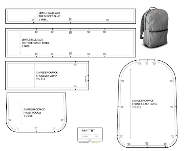 Basic pattern template for backpack