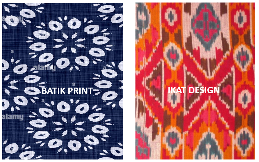 batik print and ikat design