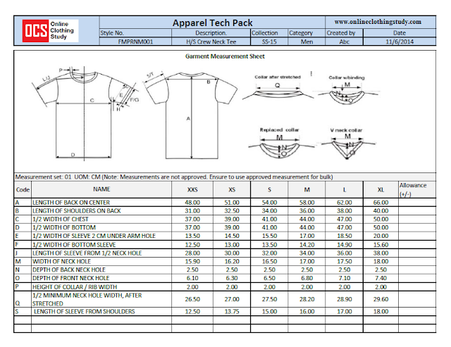 Spec sheet and Techpack Spec sheet and Techpack