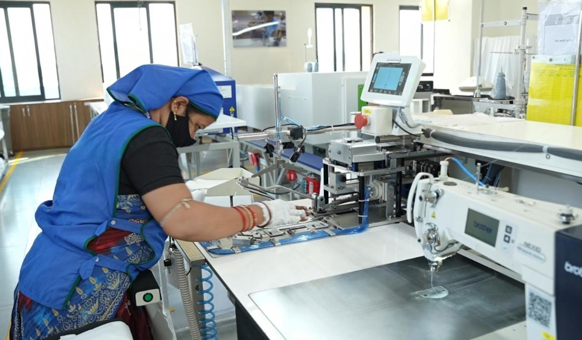 Apparel production floor