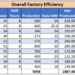 How to calculate daily factory efficiency on an overall basis?