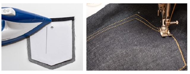Manual Operation to Fold and Attach Back Pocket