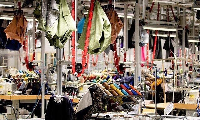Technology for material movement in sewing floor