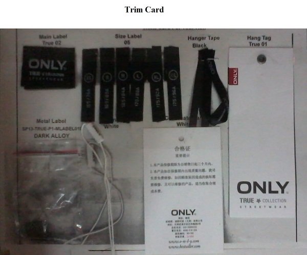 Trim card sample